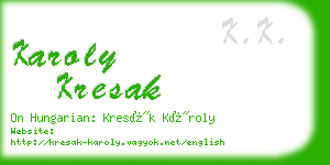 karoly kresak business card